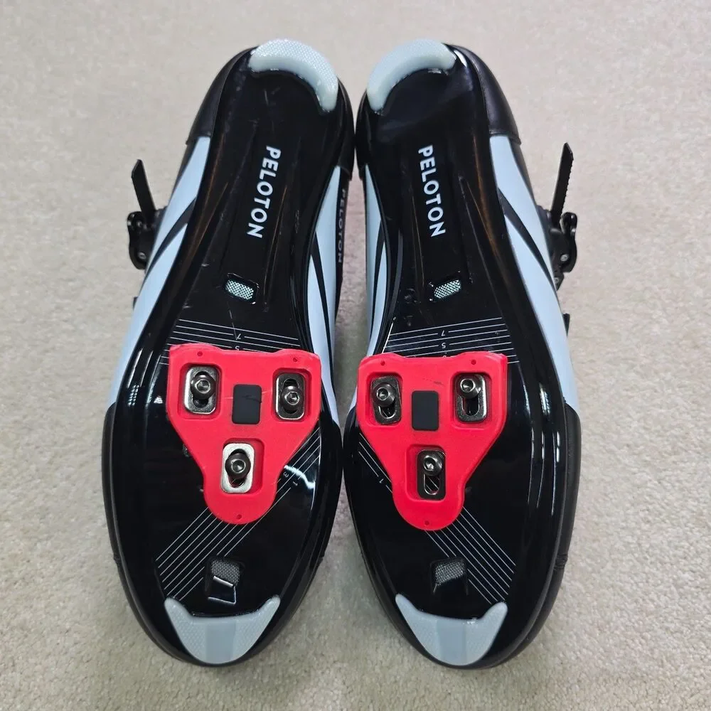 Peloton Cycling Shoes Mens Euro 47 US 13 SPD-SL Cleats Black Red Indoor Bike EUC